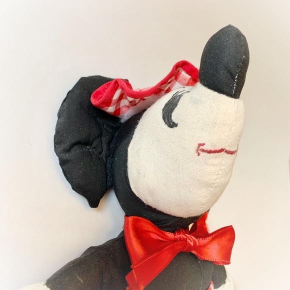 Vintage Handmade Mickey and Minnie Mouse Plush Dolls True Vintage - Picture 10 of 16